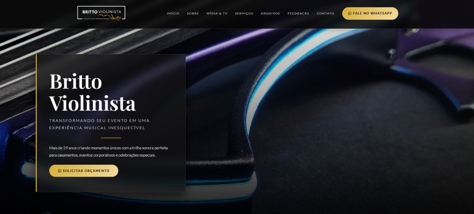 Britto Violinista - Site para Eventos